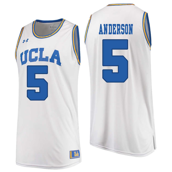 UCLA Bruins 5 Kyle Anderson White College Basketball Jersey Dzhi